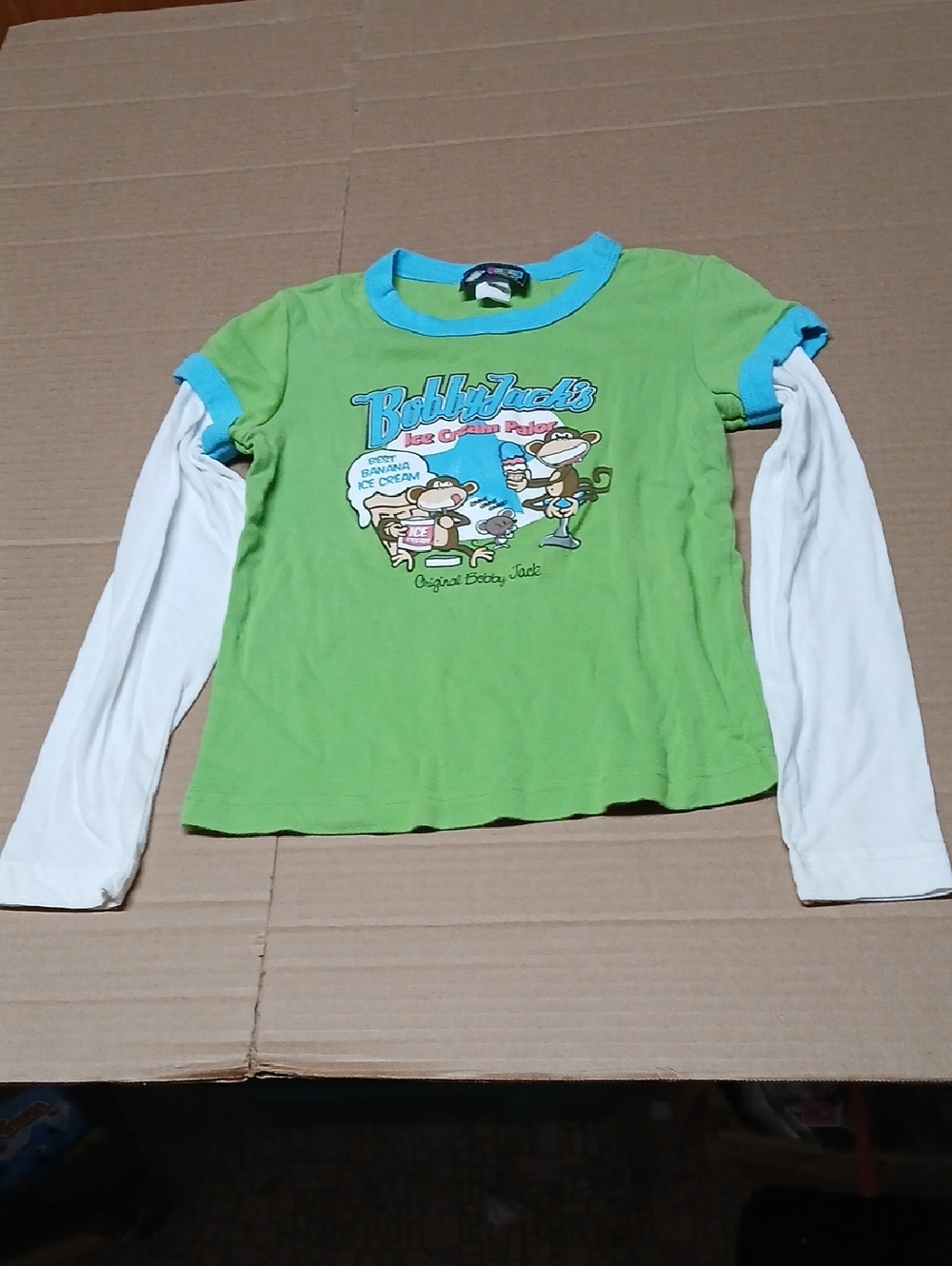 Bobby Jack Y2K Ice Cream Parlor 2-Fer Long Sleeve Double-Side Ringer Graphic Tee